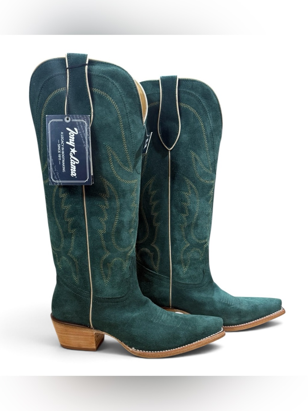 *NEW!* Tony Lama Women's Emerald Green Liz Suede Western Boots DR4262